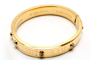 Bangle with Stones and Engraving