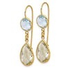 Blue Topaz and Green Quartz Dangle Earrings
