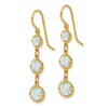 Textured Graduated Blue Topaz Dangle Earrings