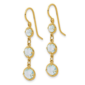 Textured Graduated Blue Topaz Dangle Earrings