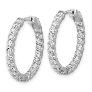Diamond In/Out Hinged Round Hoop Earrings