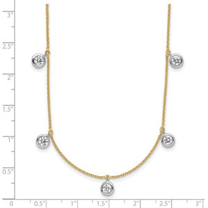 Necklaces with Hanging Bezel Set Diamonds