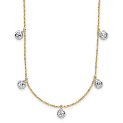 Necklaces with Hanging Bezel Set Diamonds