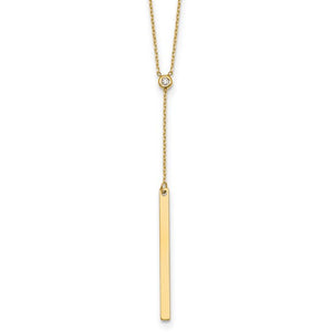 Diamond Bezel Bar Y-Drop Necklace