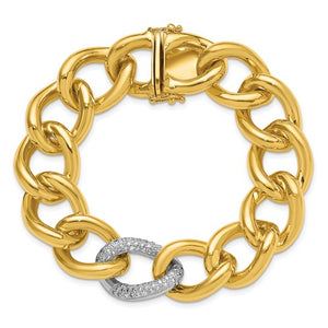 Two-tone Gold and Diamond Curb Link Bracelet