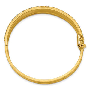 Hammered Diamond Solid Hinged Bangle