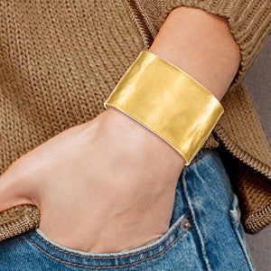 Wide Hammered Cuff
