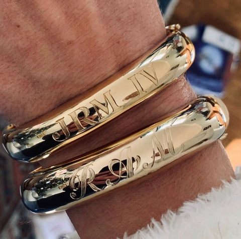 Domed gold bangle