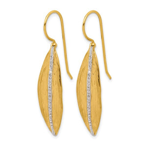 Diamond Leaf Dangle Earrings