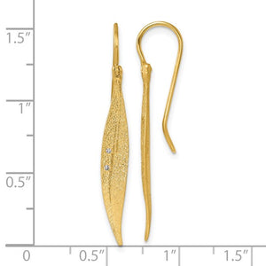 Textured Diamond Leaf Earrings
