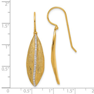 Diamond Leaf Dangle Earrings