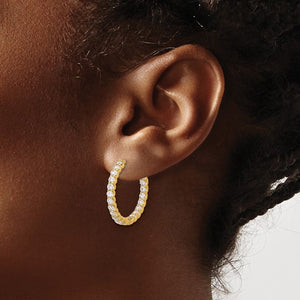 Diamond In/Out Hinged Round Hoop Earrings