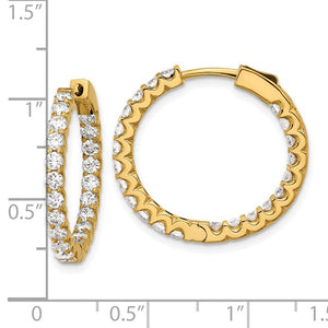 Diamond In/Out Hinged Round Hoop Earrings
