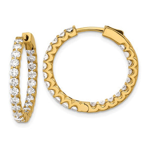 Diamond In/Out Hinged Round Hoop Earrings
