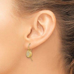 Textured Diamond Oval Dangle Earrings
