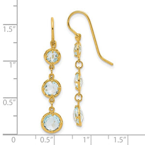 Textured Graduated Blue Topaz Dangle Earrings