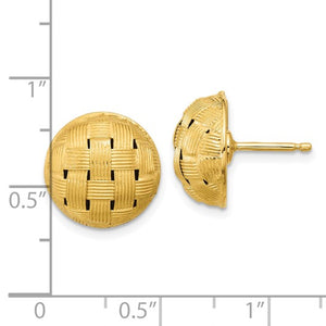 Woven Button Earrings