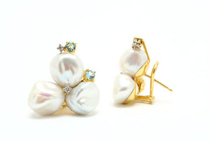 Pearl Cluster Earrings