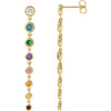 Rainbow Bezel Cascade Earrings